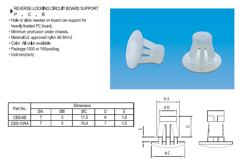 Reverse Locking Circuit Board Support P. B. C. Reverse Locking Circuit Board Support P. B. C.